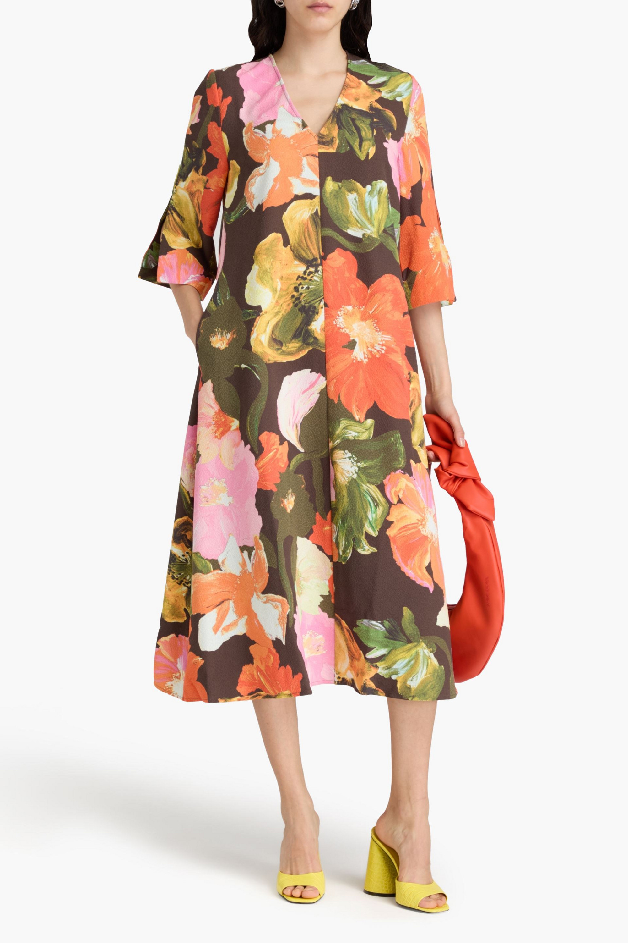 Stine Goya Vic floral-print seersucker midi dress