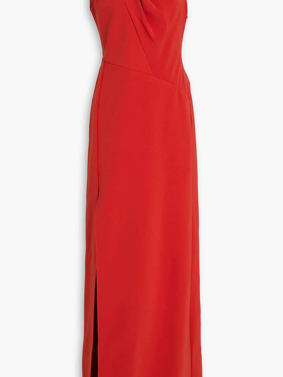 knotted crepe maxi dress