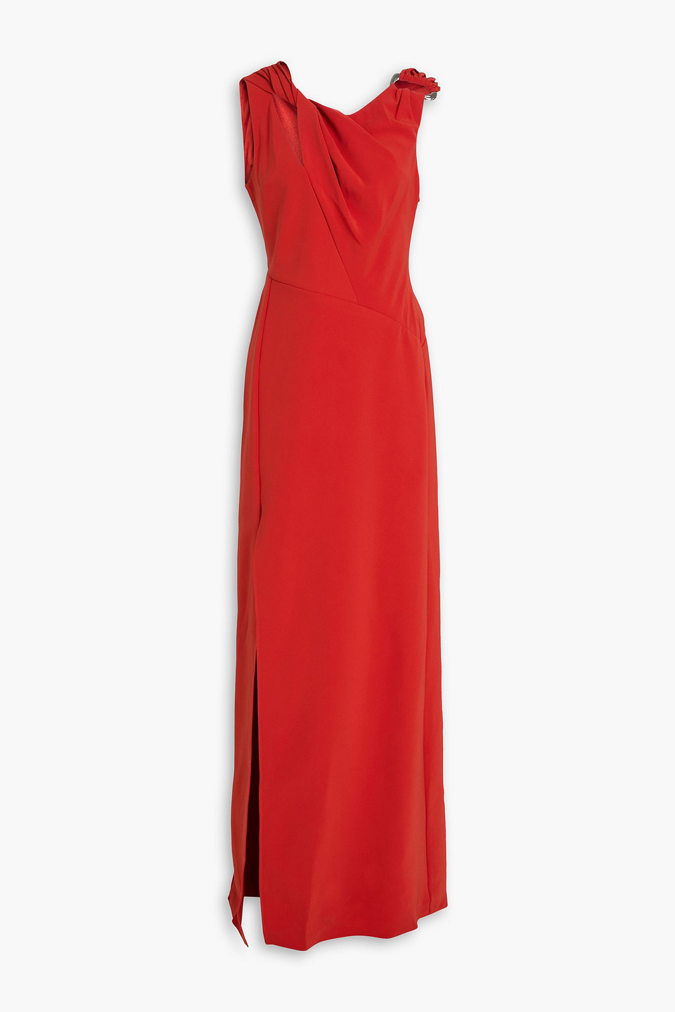Stine Goya Knotted Crepe Maxi Dress In Ziegelrot