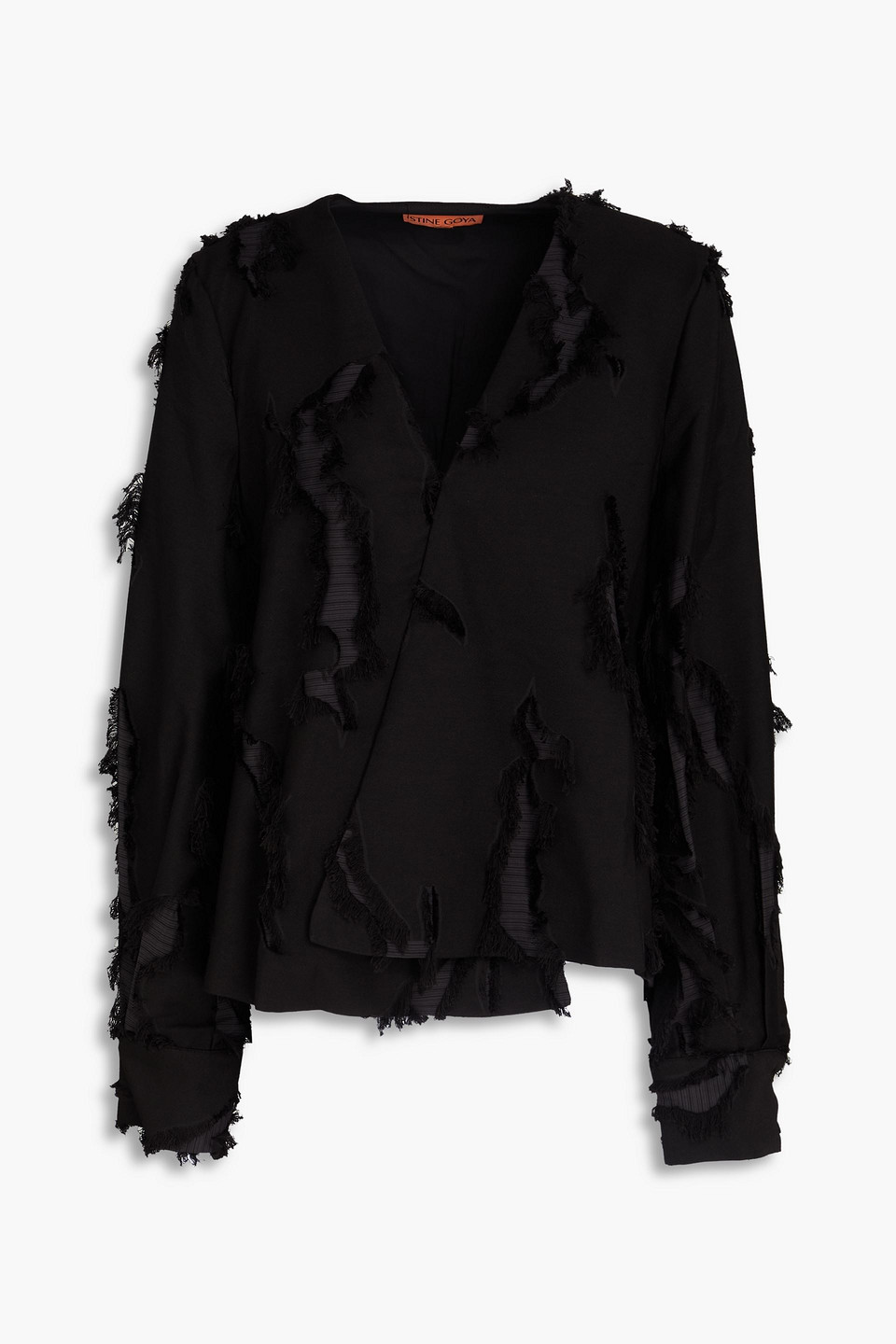 Stine Goya Wrap-effect Fil Coupé Top In Schwarz