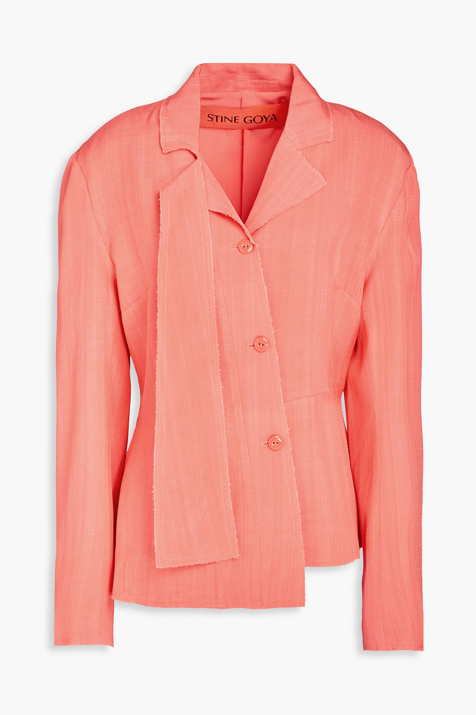 Stine Goya Drapierter Blazer Aus Webstoff Mit Flammgarneffekt In Korallenrot