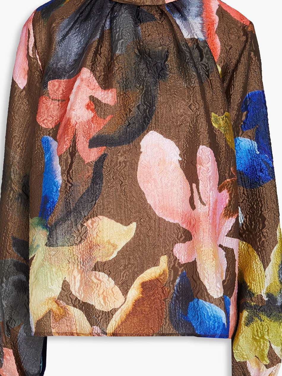 floral-print cloqué blouse