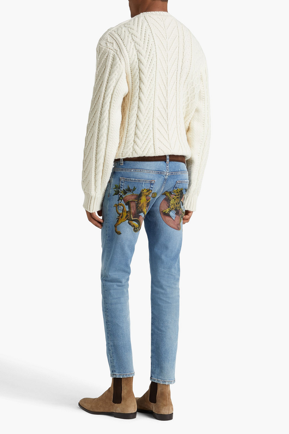 DOLCE & GABBANA SLIM-FIT DISTRESSED DENIM JEANS