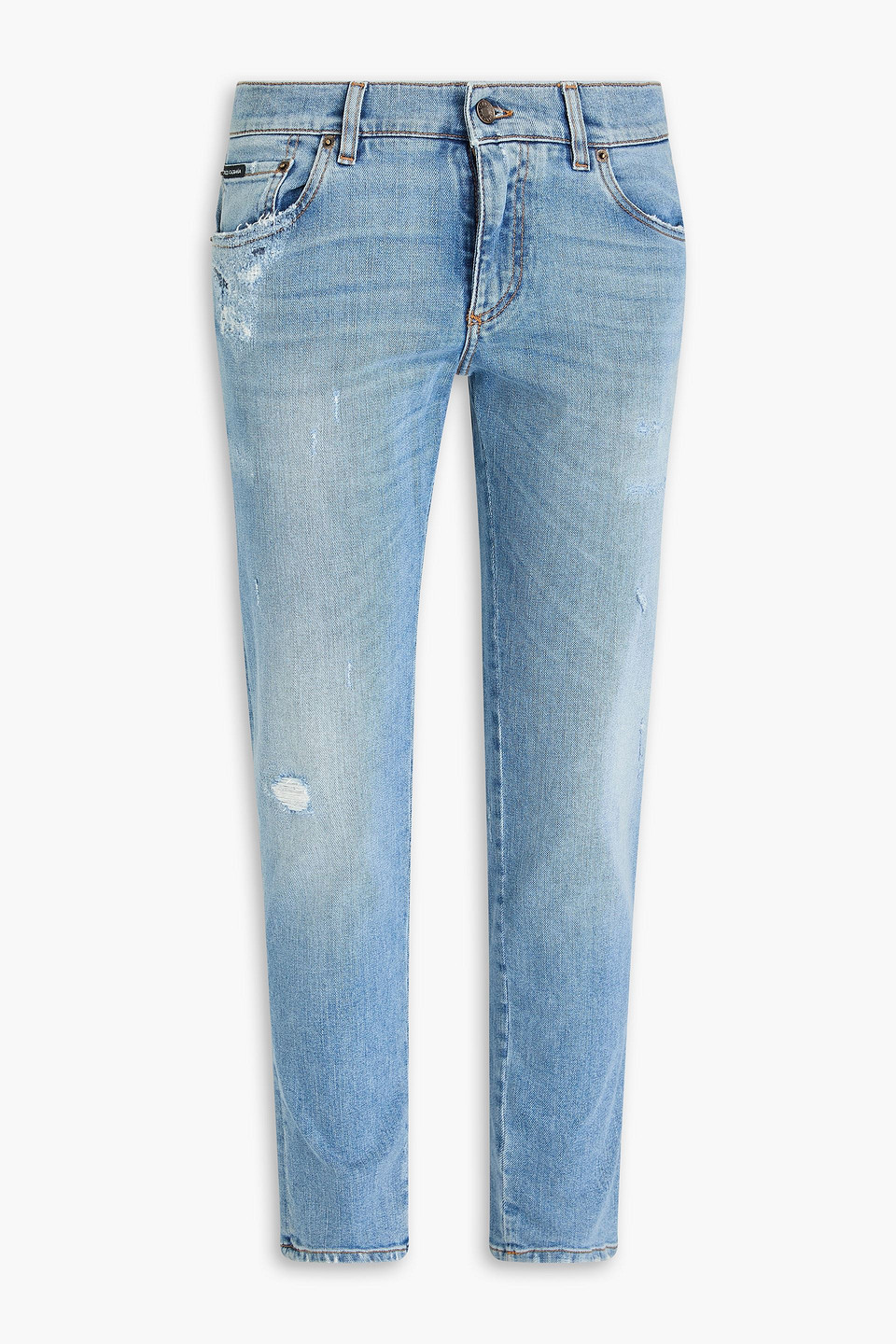 DOLCE & GABBANA SLIM-FIT DISTRESSED DENIM JEANS