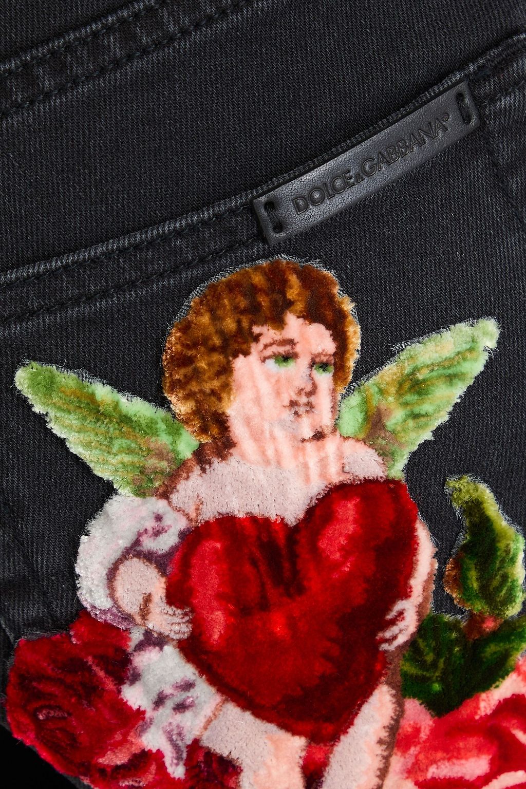 DOLCE&GABBANA بنطلون جينز بقصة ضيقة مزين بزخارف