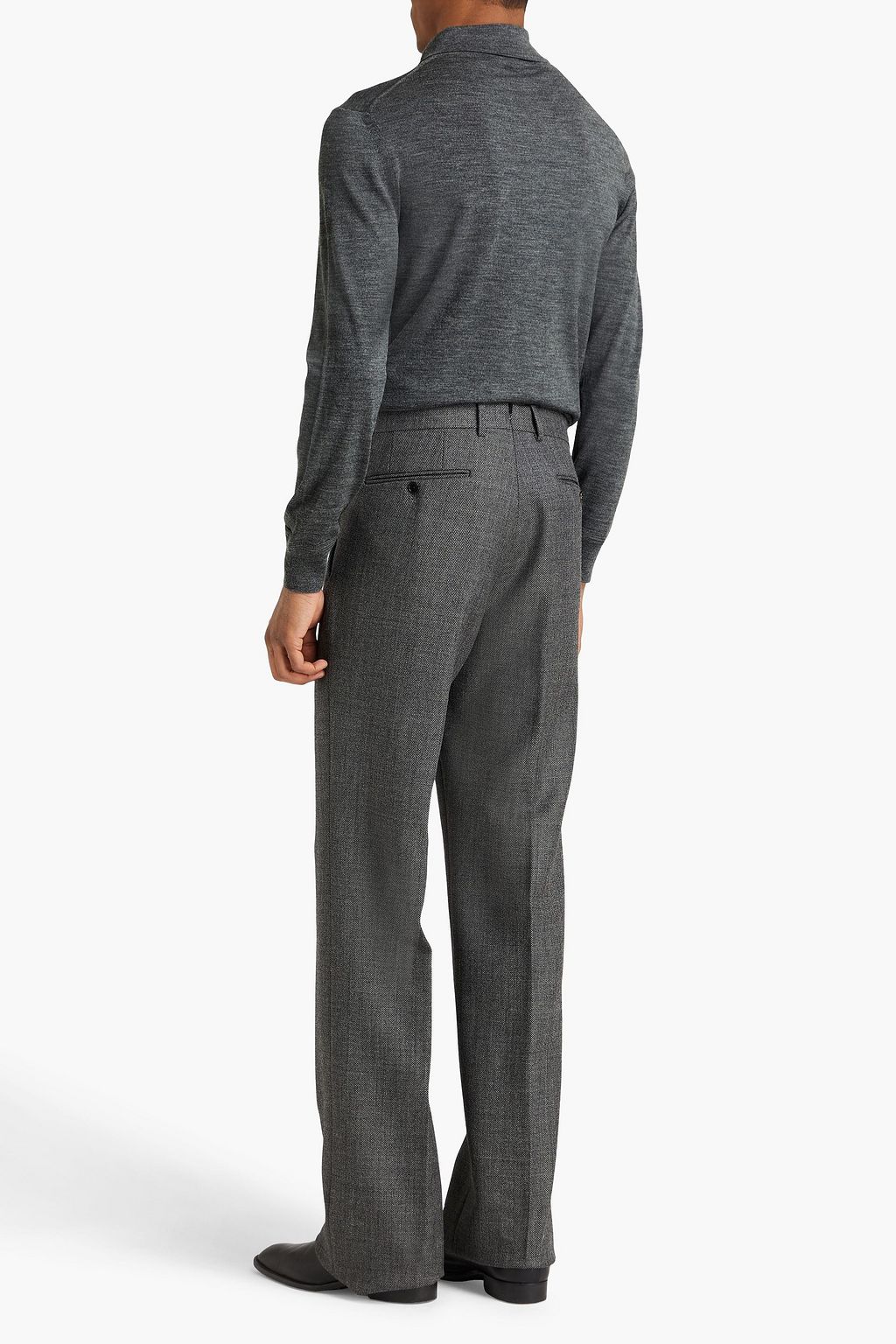 TOM FORD Melierter Pullover aus Wolle mit Polokragen