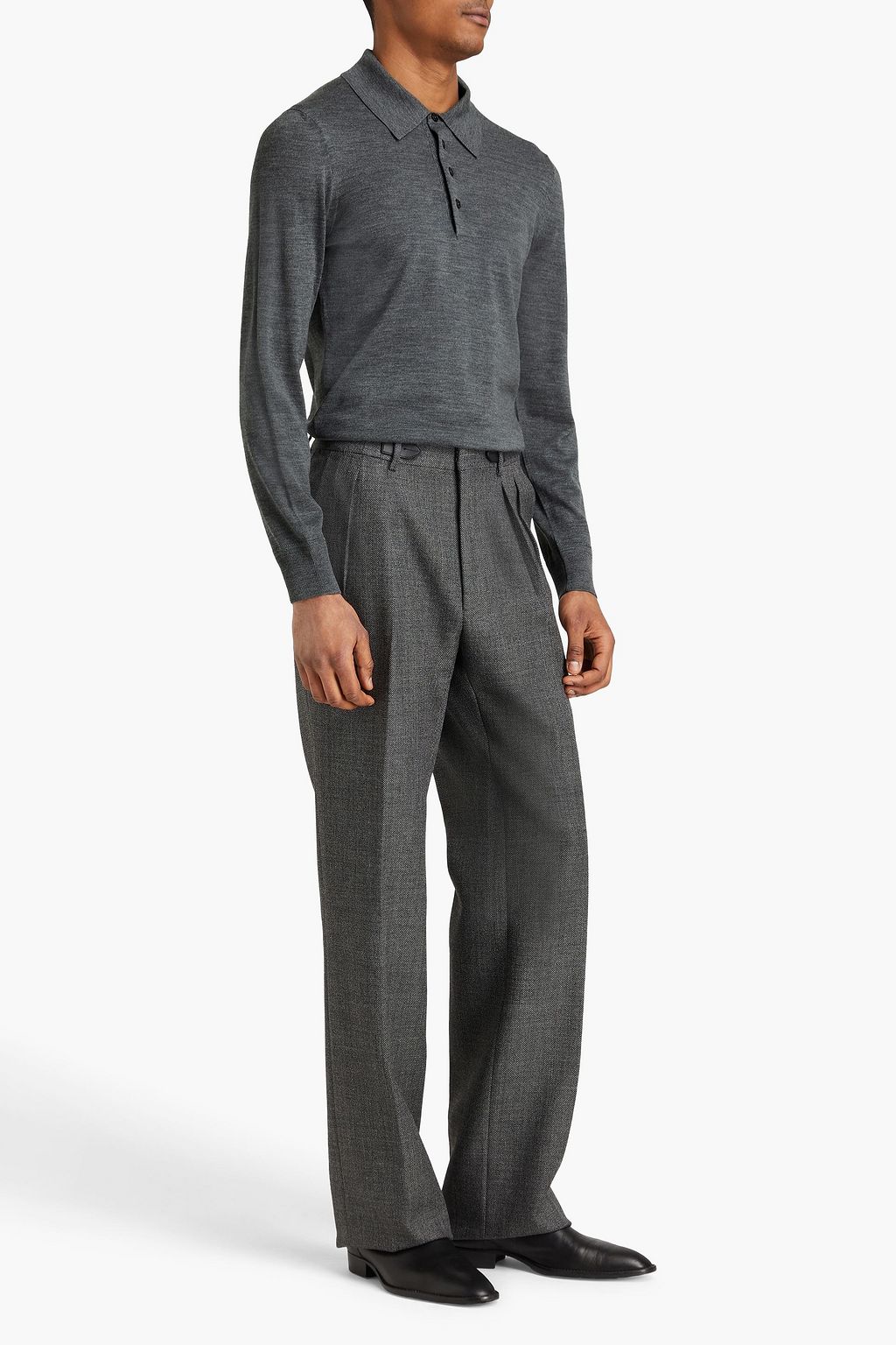 TOM FORD Melierter Pullover aus Wolle mit Polokragen