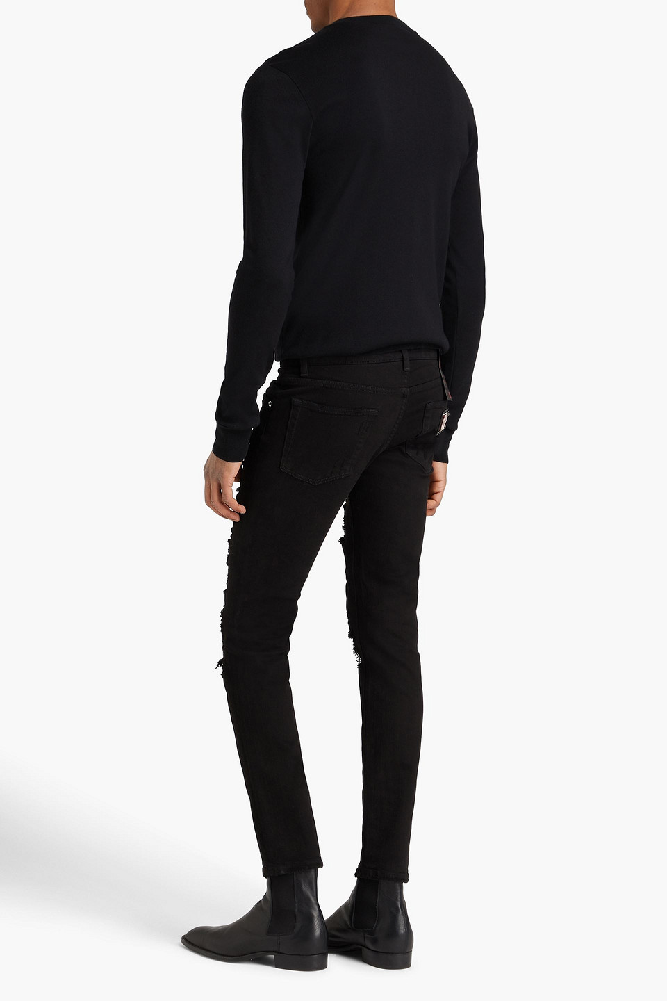 DOLCE & GABBANA SKINNY-LEG DISTRESSED DENIM JEANS