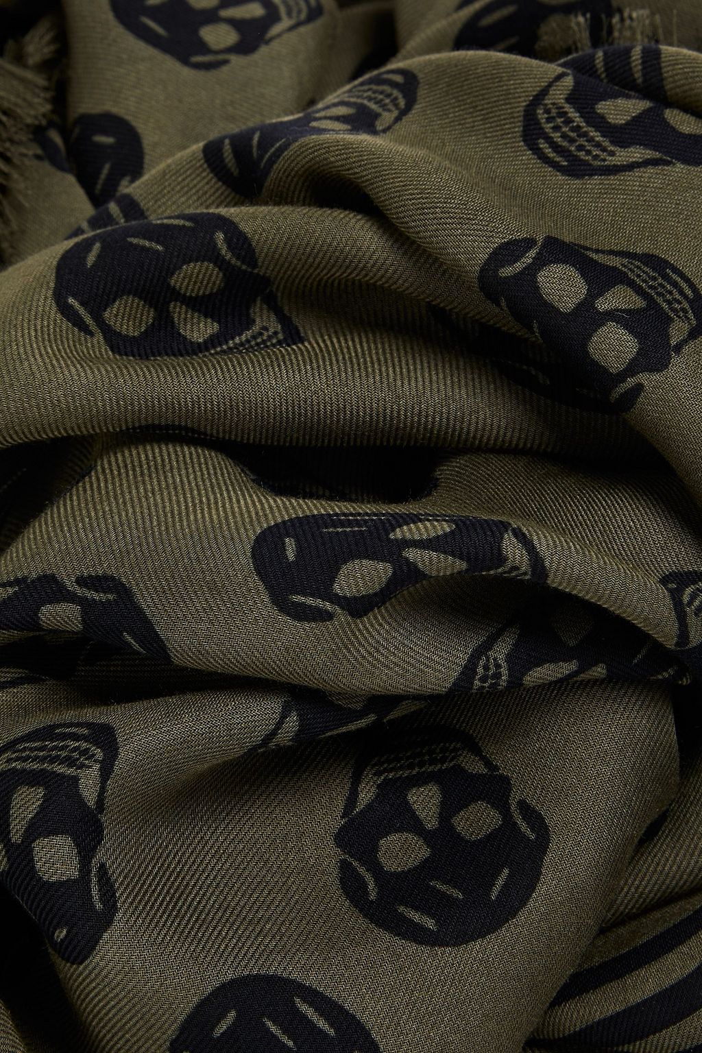 MCQUEEN Frayed printed modal scarf
