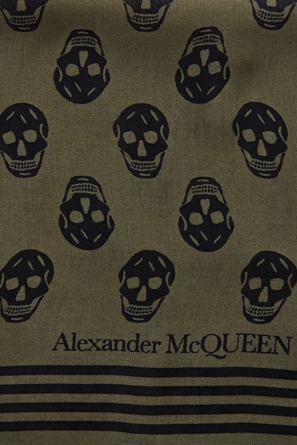 MCQUEEN Frayed printed modal scarf