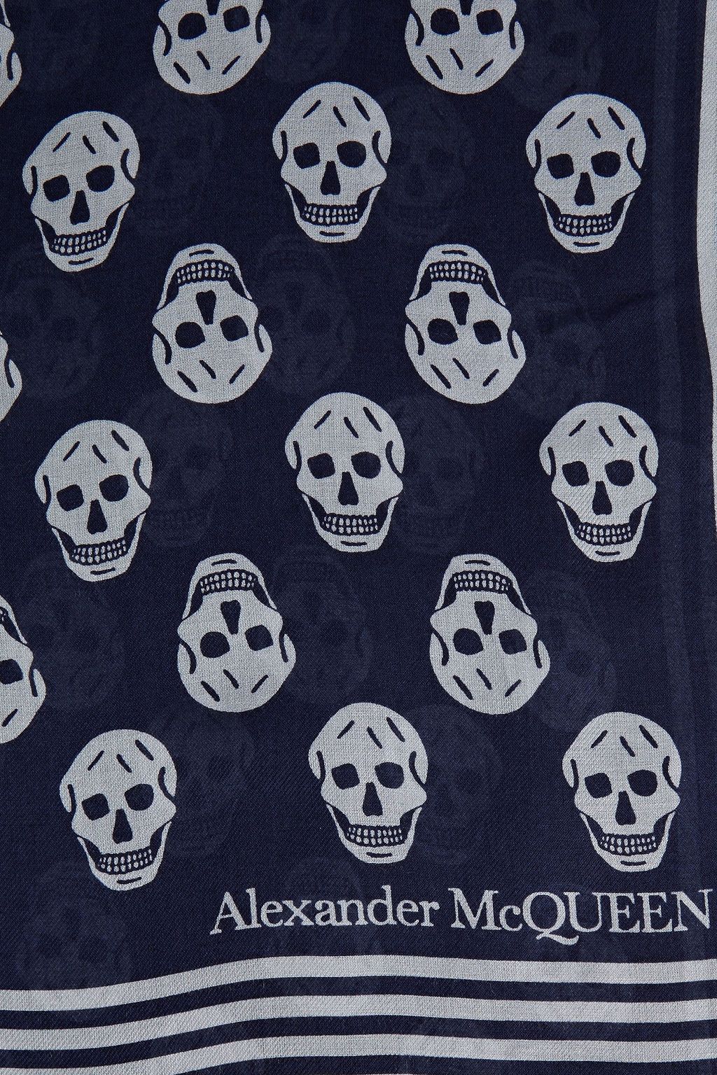 MCQUEEN Frayed printed modal scarf