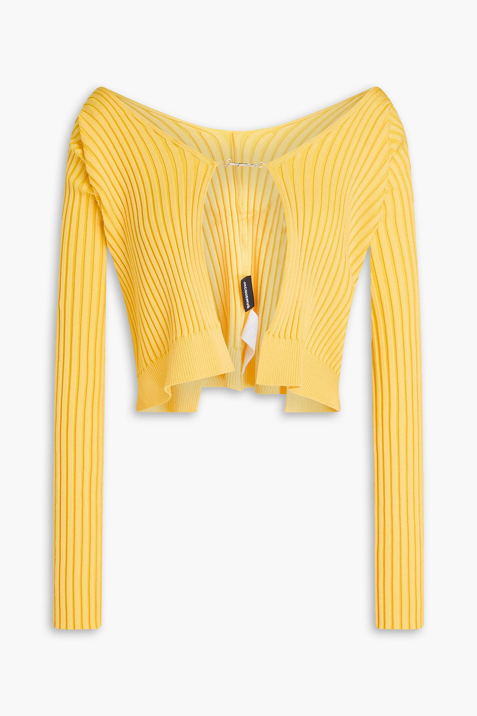 Jacquemus Pralu Ribbed-knit Cardigan In Yellow