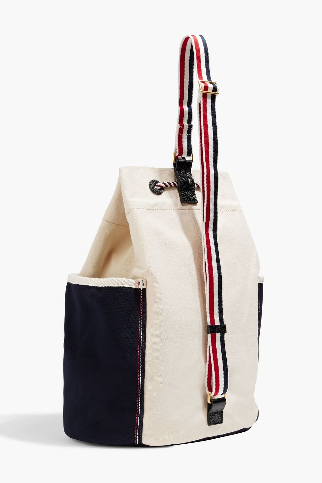 THOM BROWNE Sailor two-tone cotton-canvas messenger bag