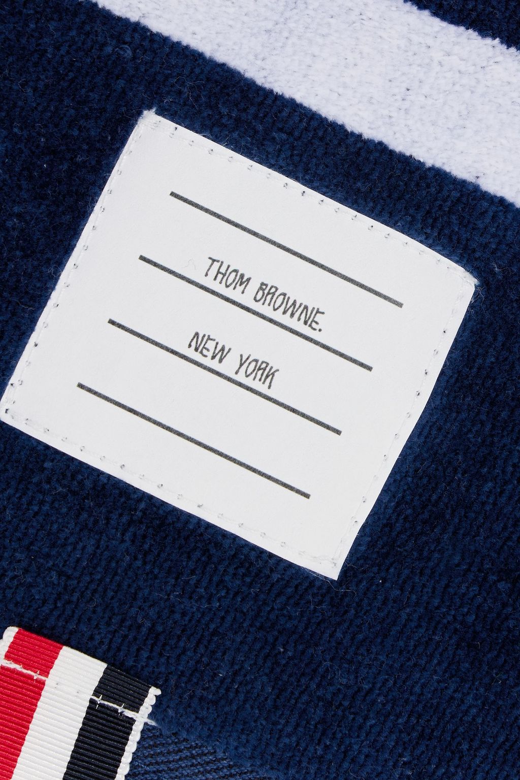 THOM BROWNE Striped French cotton terry towel