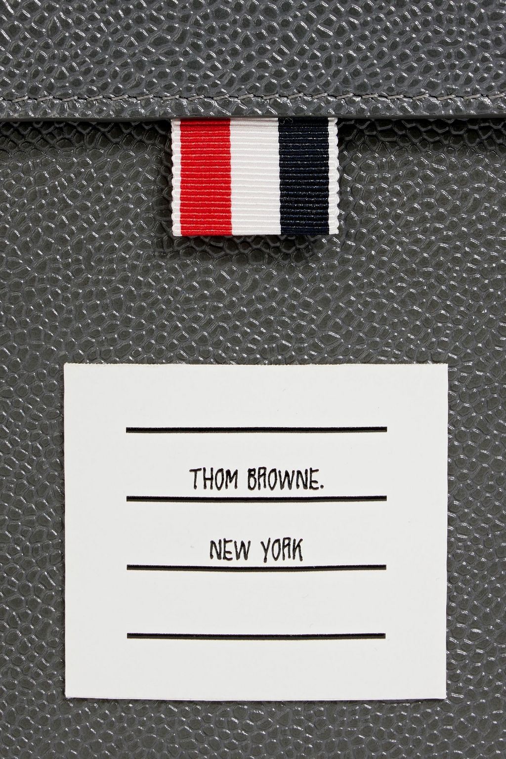 THOM BROWNE Pebbled-leather phone pouch