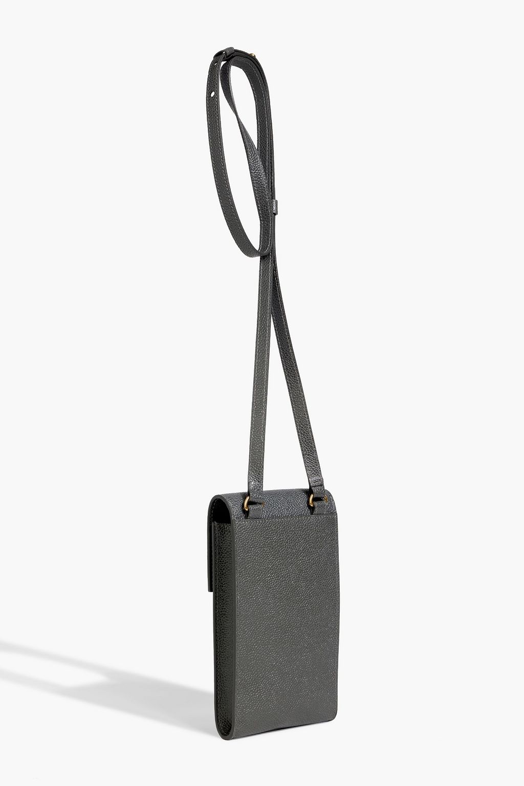 THOM BROWNE Pebbled-leather phone pouch