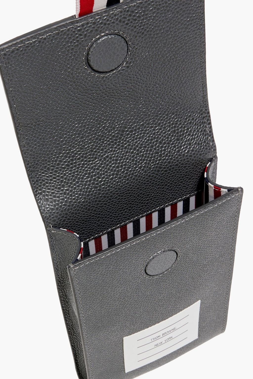 THOM BROWNE Pebbled-leather phone pouch