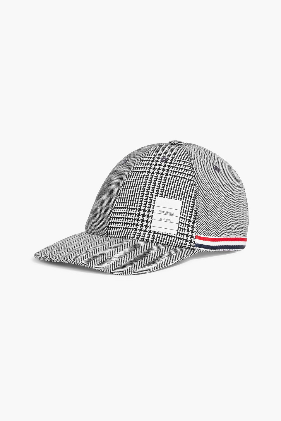 Thom Browne Paneled Wool Baseball Cap In Black