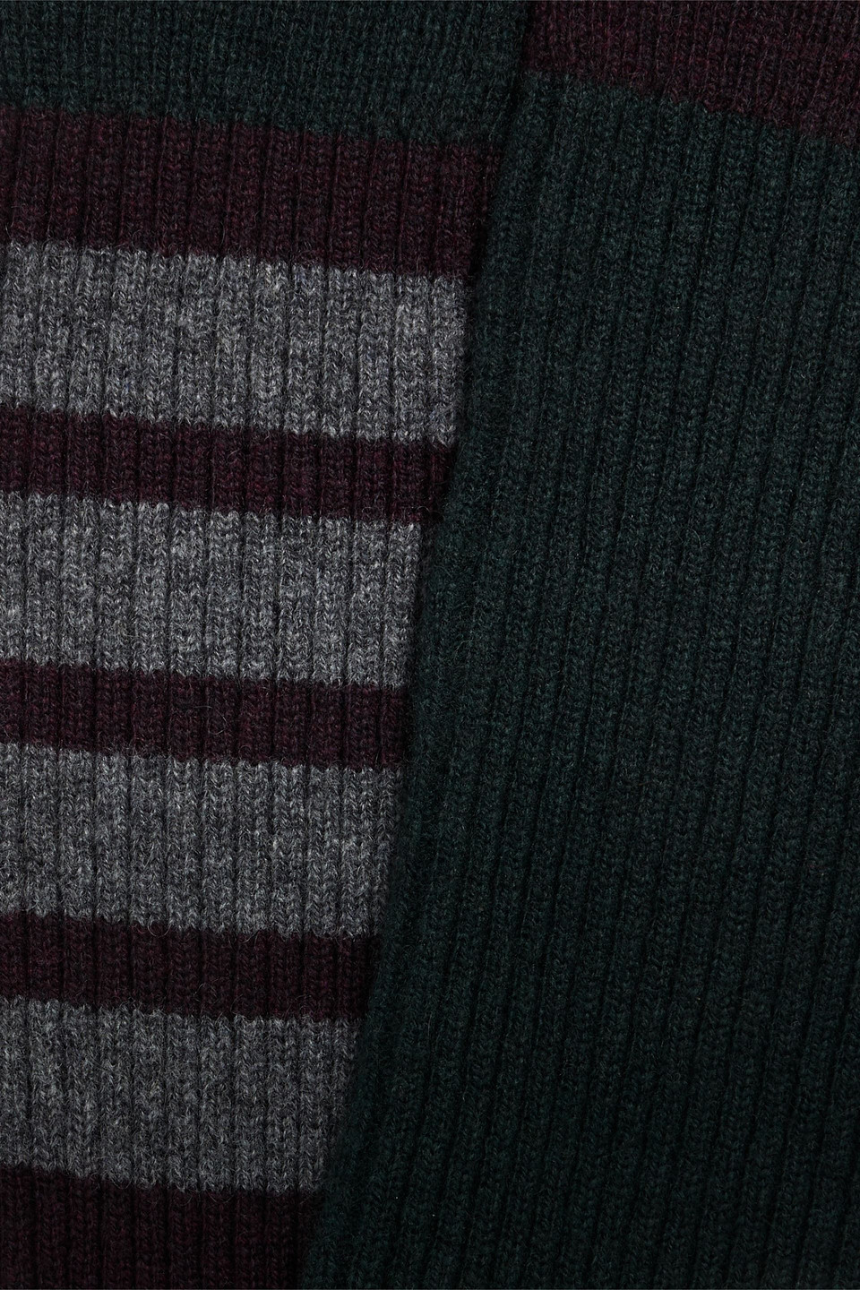  Thom Browne - Socken Aus Geripptem Kaschmir Mit Streifen - Burgunderrot - Onesize 