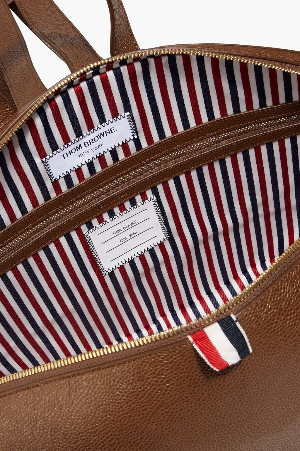 THOM BROWNE Pebbled-leather backpack