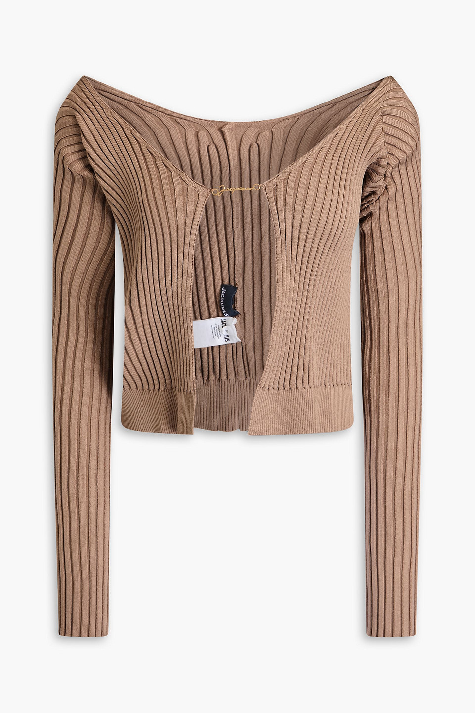 Jacquemus Pralu Ribbed-knit Cardigan In Neutral