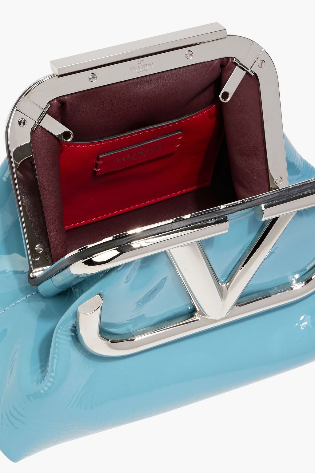 VALENTINO GARAVANI VLOGO patent-leather clutch