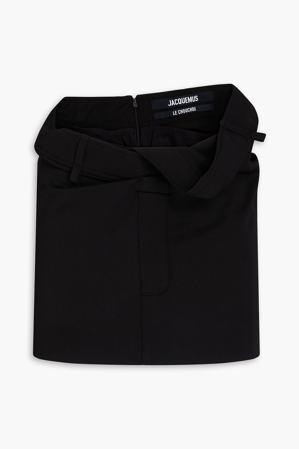 Bahia draped grain de poudre wool mini skirt