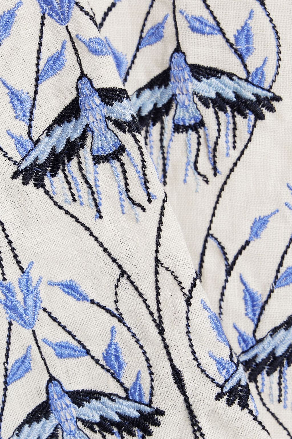 AGUA BY AGUA BENDITA Marie Especial open-back embroidered linen maxi dress