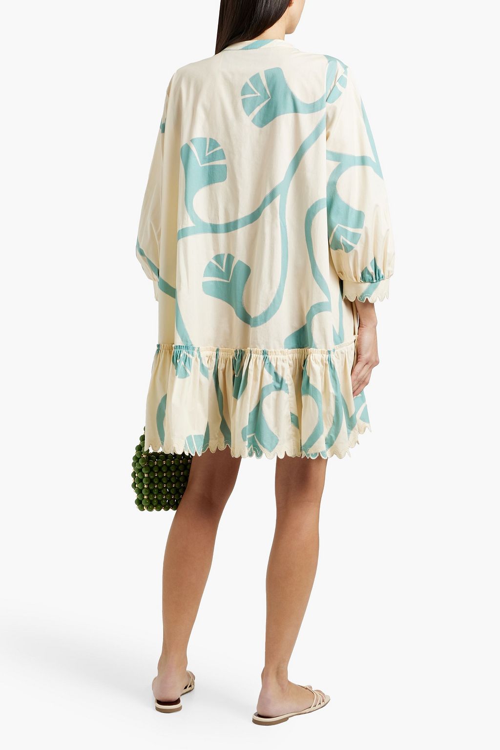 AGUA BY AGUA BENDITA Colonial Geometria printed cotton-poplin mini dress