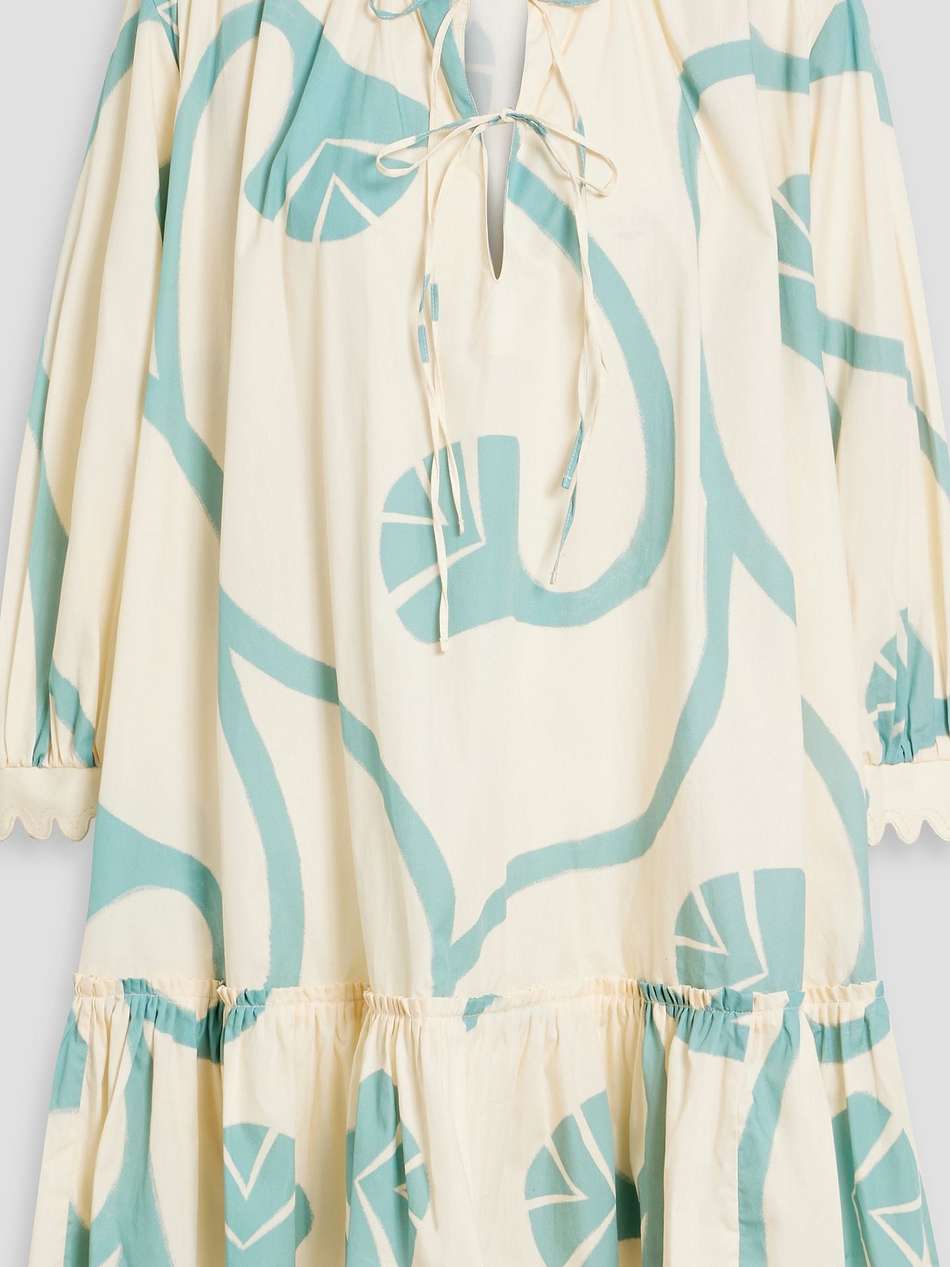 colonial geometria printed cotton-poplin mini dress