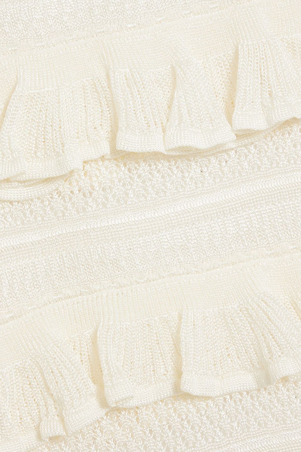 ZIMMERMANN Ruffled crochet-knit top