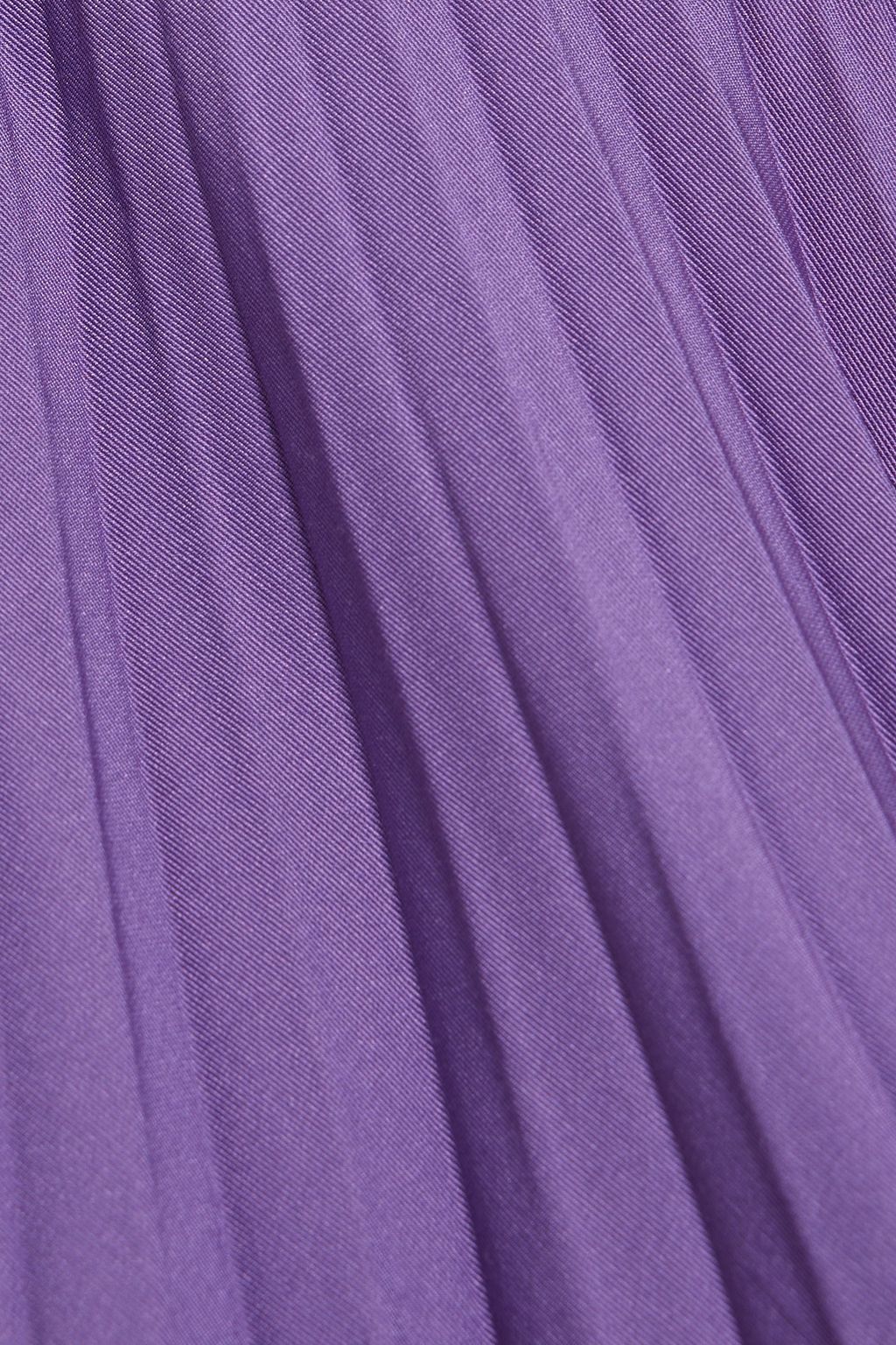 VALENTINO GARAVANI Plissé cotton-blend taffeta mini dress