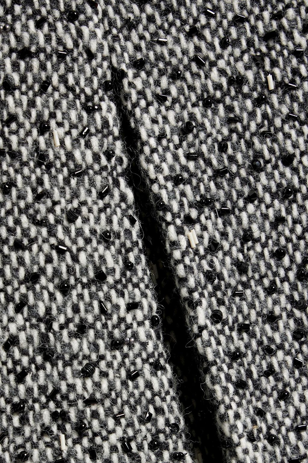 VALENTINO GARAVANI Bead-embellished wool-tweed mini dress