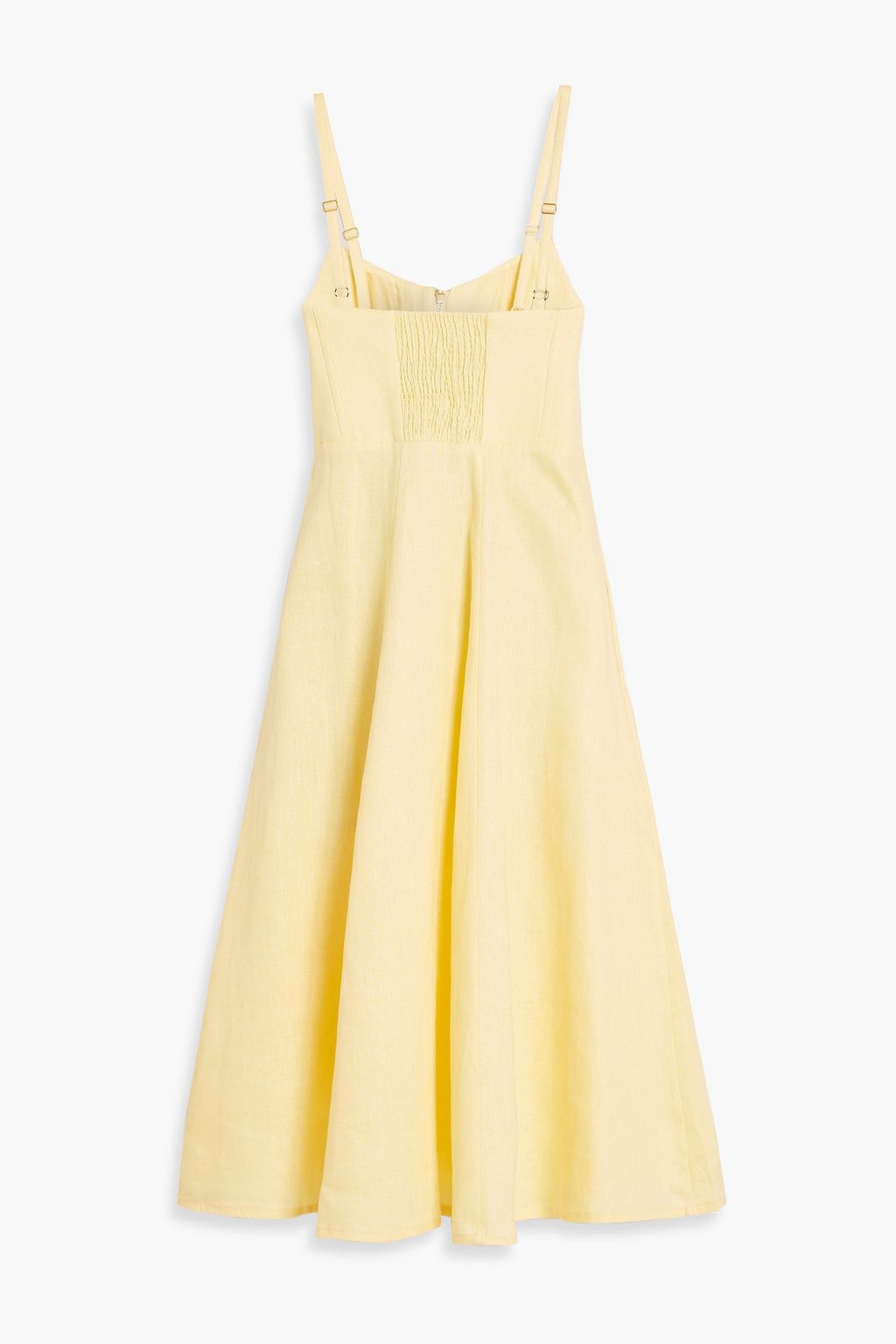 ZIMMERMANN Zip-detailed linen midi dress