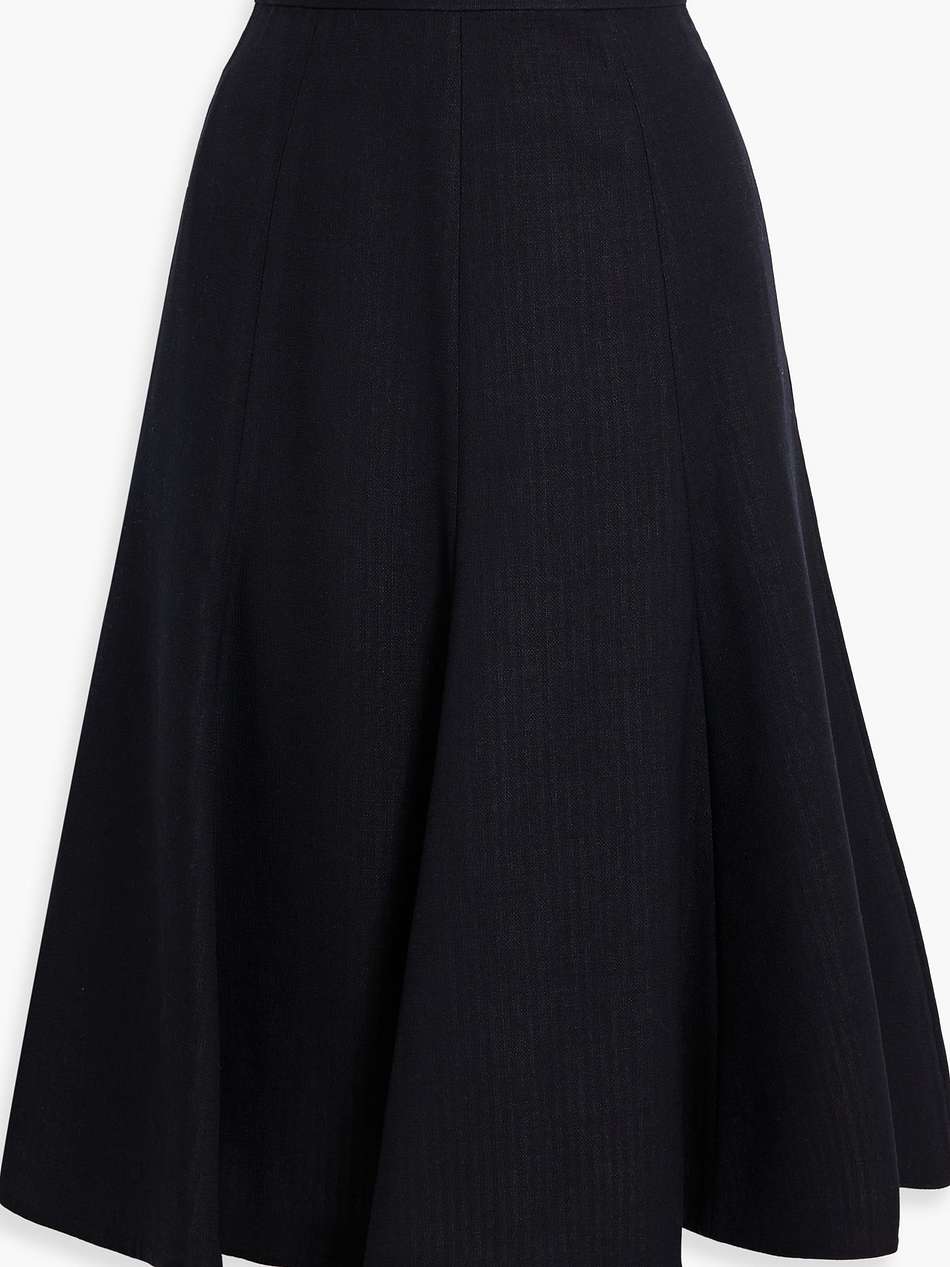 wool and silk-blend crepe midi skirt