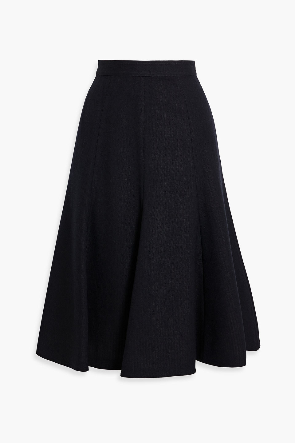 Thom Browne Wool And Silk-blend Crepe Midi Skirt In Black