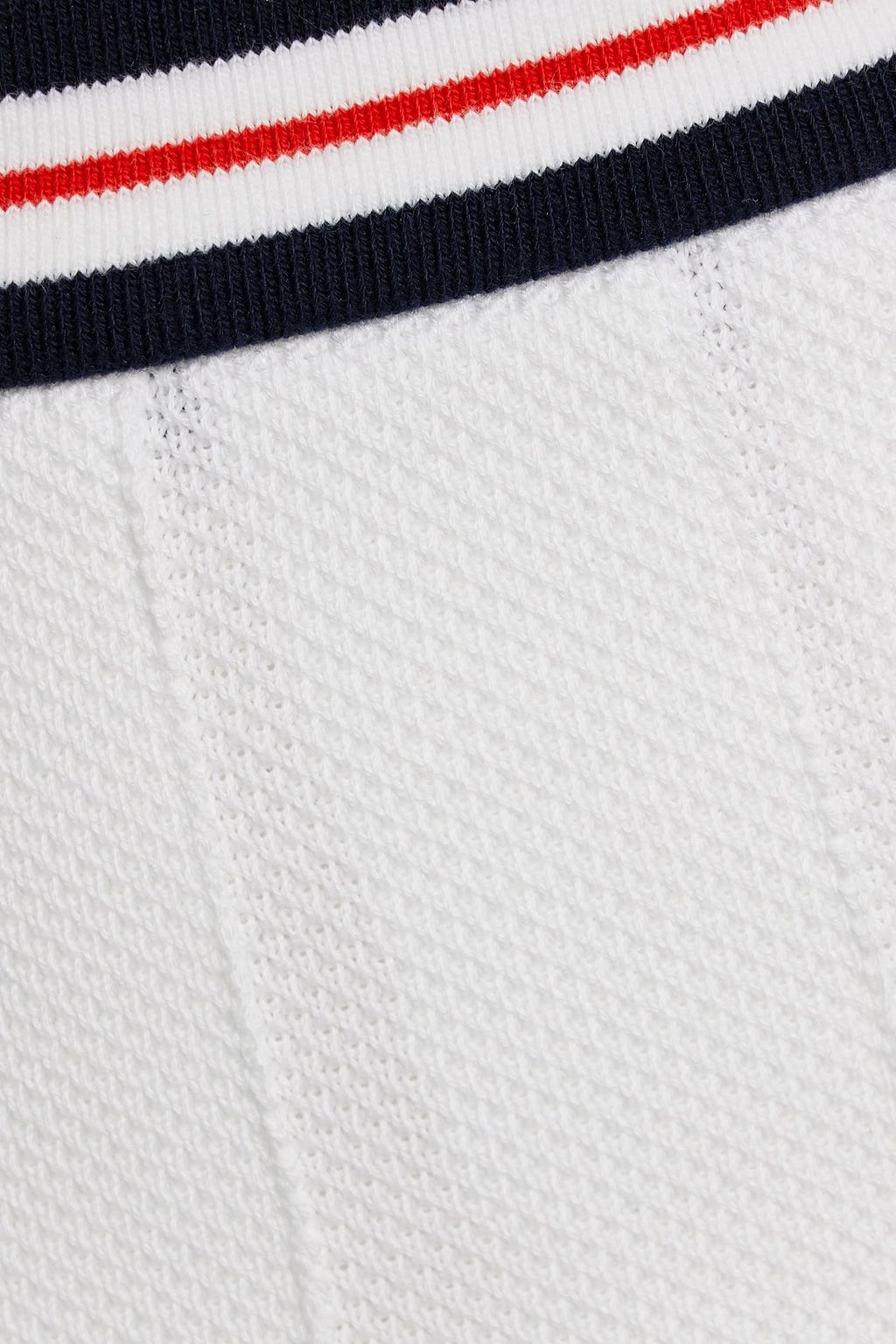 THOM BROWNE Pleated cotton-piqué mini skirt