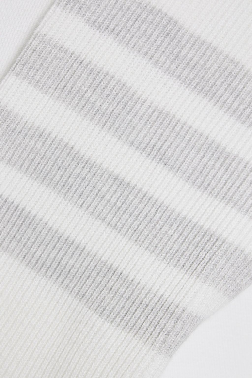 THOM BROWNE Striped knit-paneled French cotton-terry sweatshirt