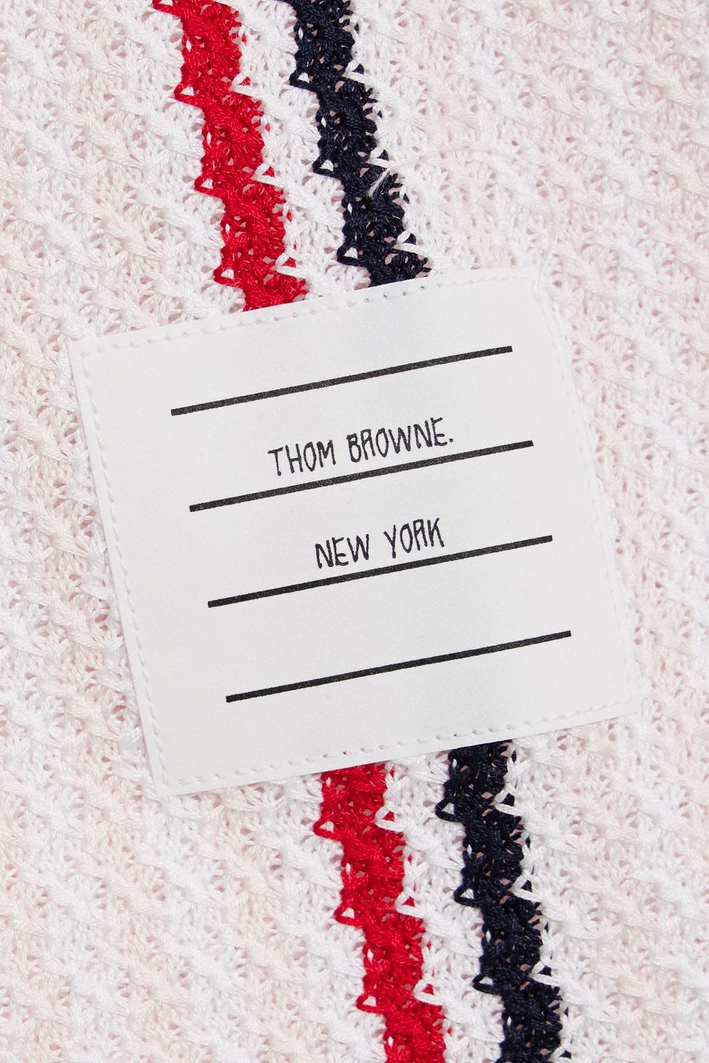 THOM BROWNE Striped jacquard-knit cotton mini shirt dress