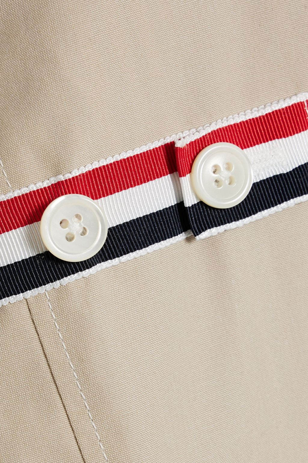 THOM BROWNE Cropped striped woven blazer