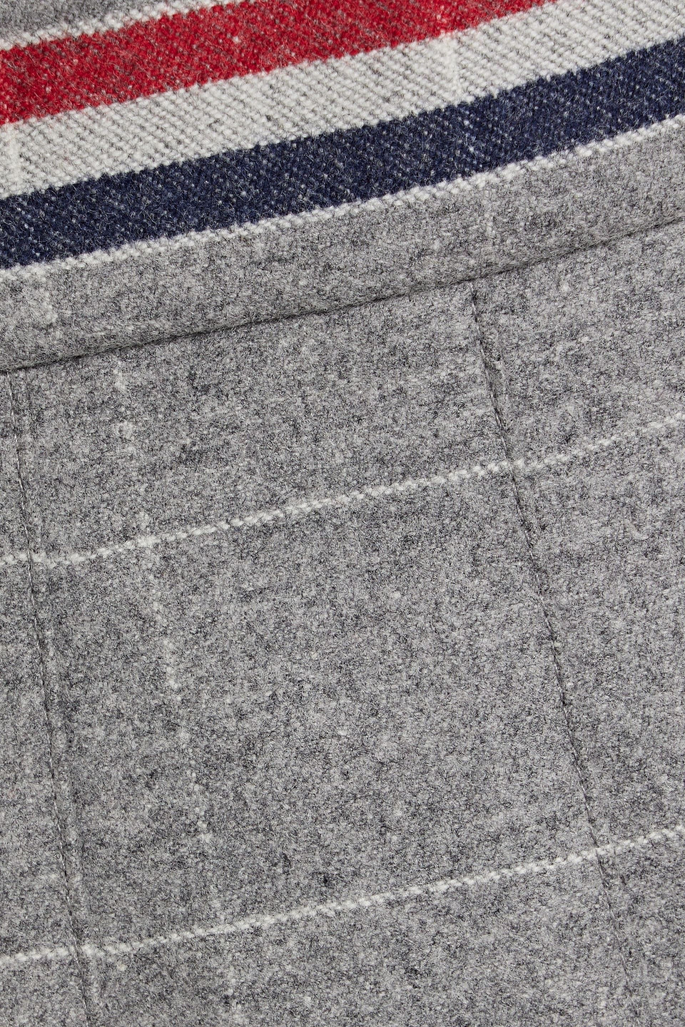 Thom Browne Pleated Checked Wool And Cashmere-blend Flannel Mini Skirt In Gray