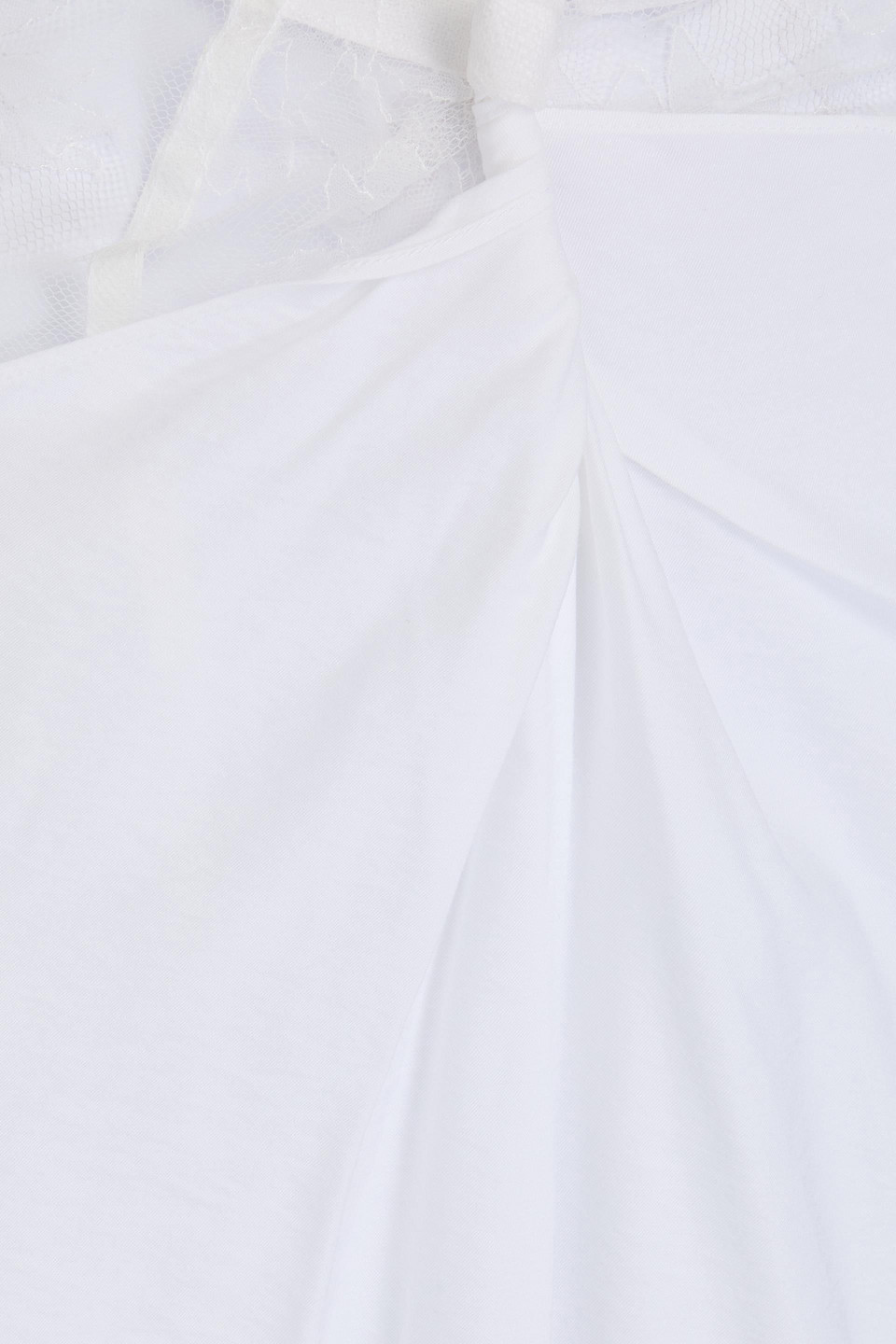 Shop Jacquemus Layered Twill And Corded Lace Maxi Skirt In White