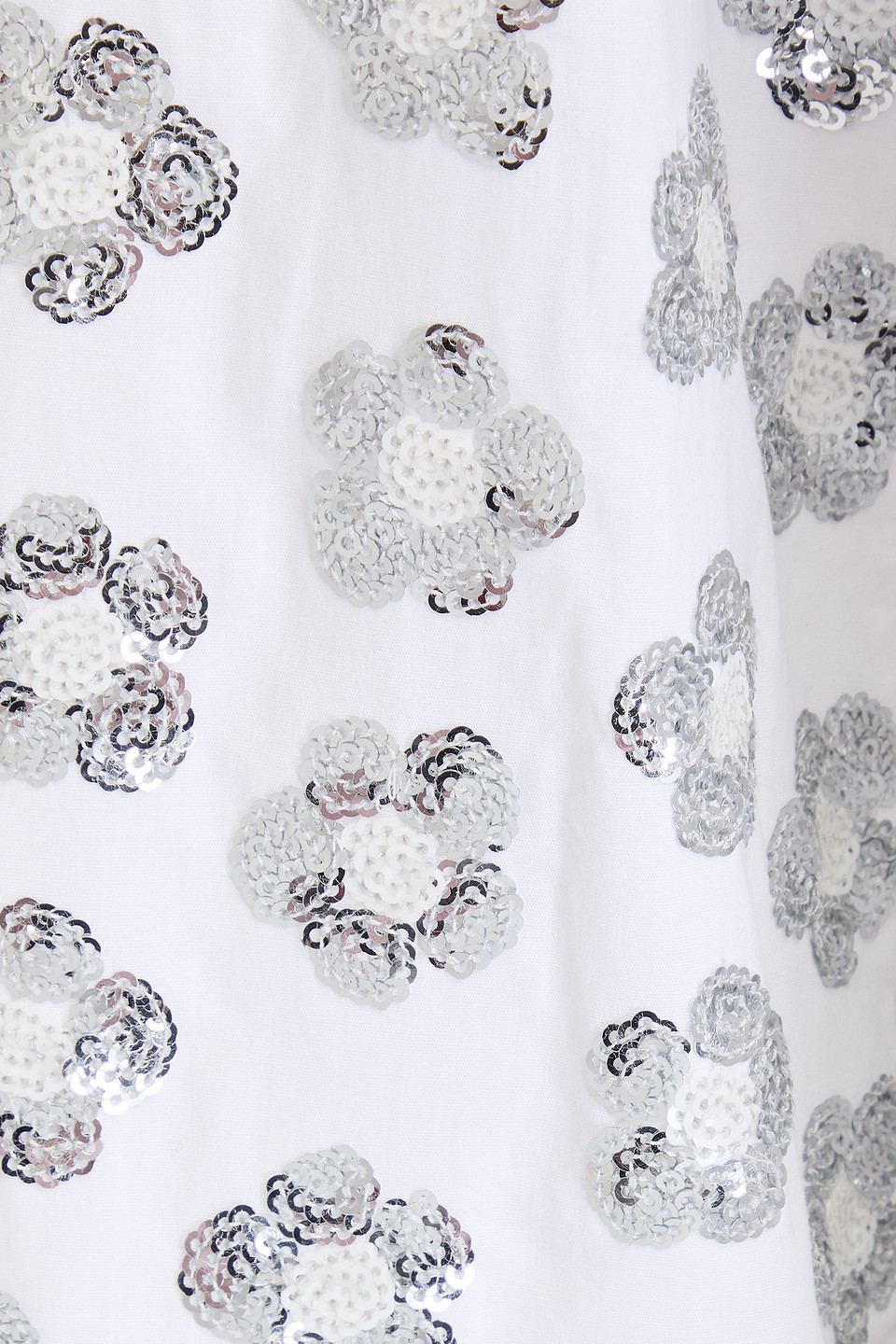 Jacquemus Lavoir Brodée Sequin-embellished Cotton-blend Shirt In Silver