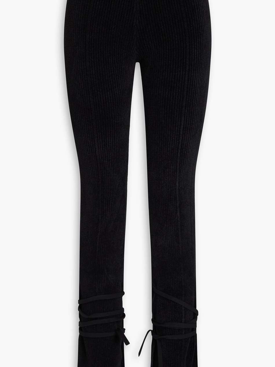 duci lace-up ribbed-knit slim-leg pants