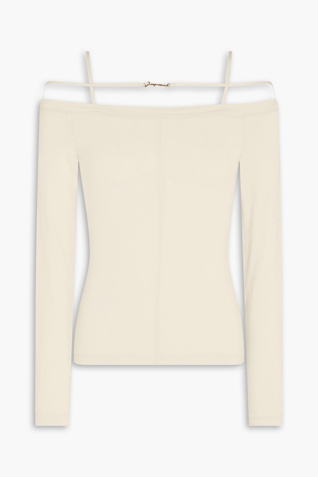 JACQUEMUS 오프 더 숄더 스트레치 코튼 저지 탑