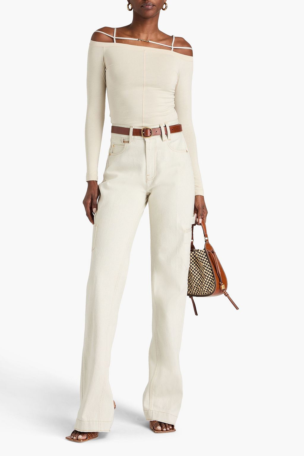 JACQUEMUS Sierra off-the-shoulder stretch cotton-jersey top