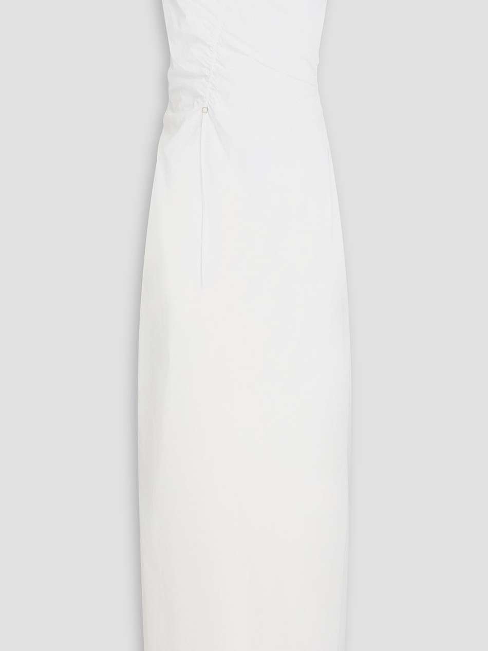 ruched cotton-gauze maxi dress