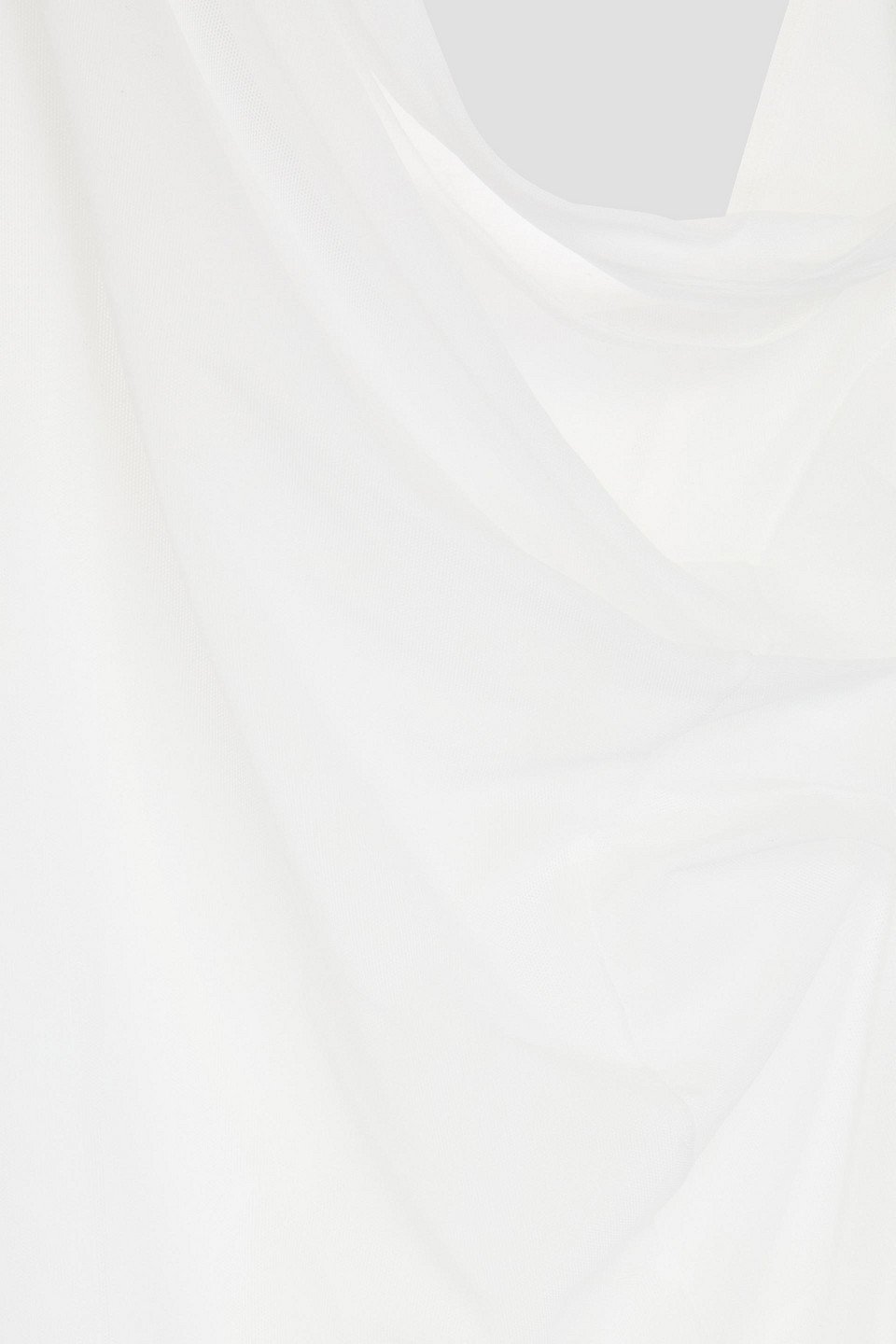Jacquemus Piombone Draped Tulle Maxi Dress In White