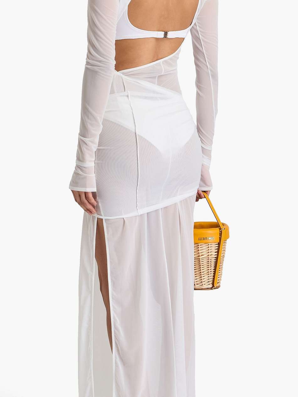 piombone draped tulle maxi dress