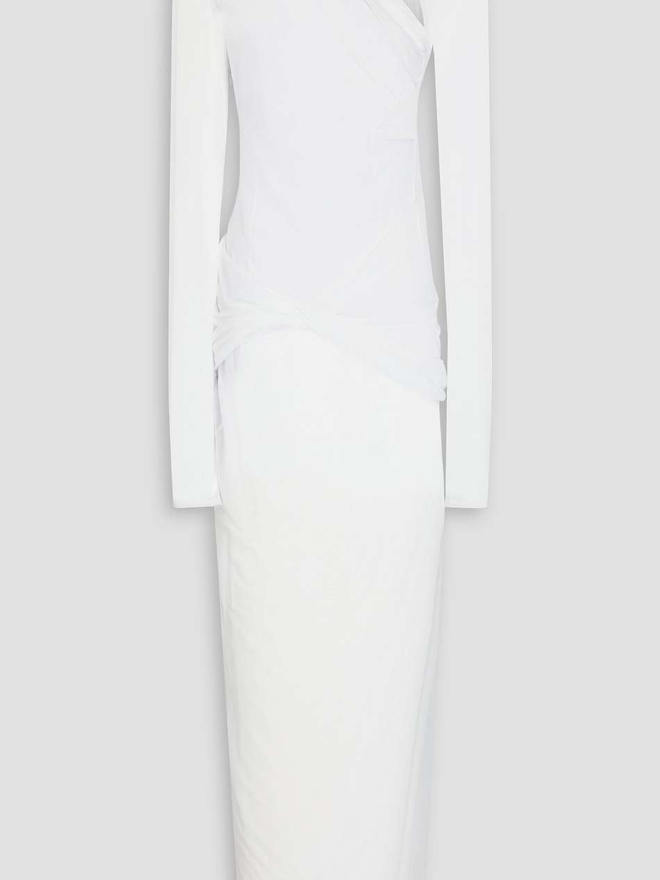 piombone draped tulle maxi dress